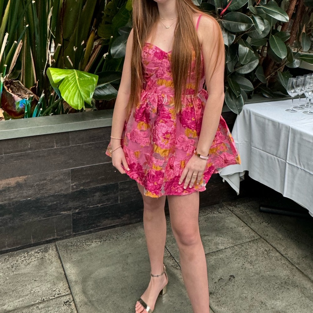 Showpo floral pink dress